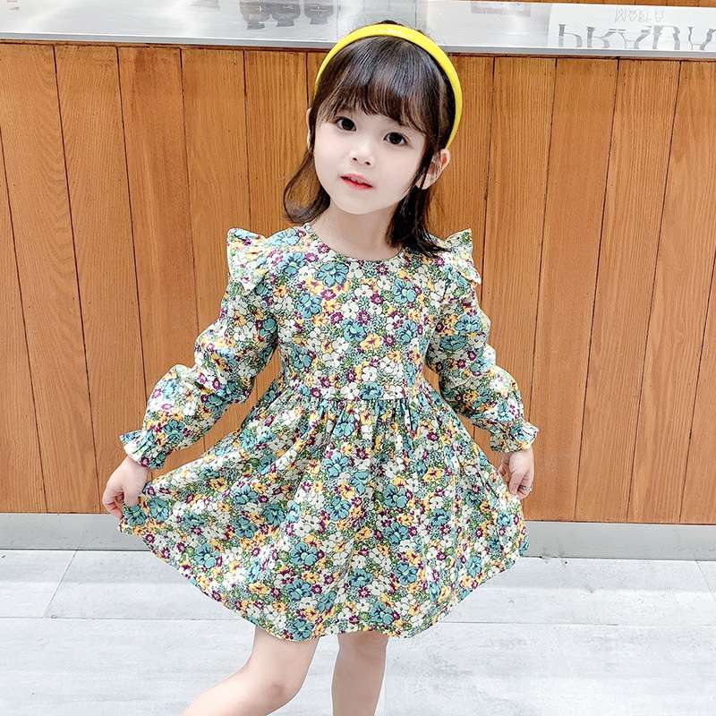 キッズドレス  花柄フリルワンピース 子供用春夏ドレス
