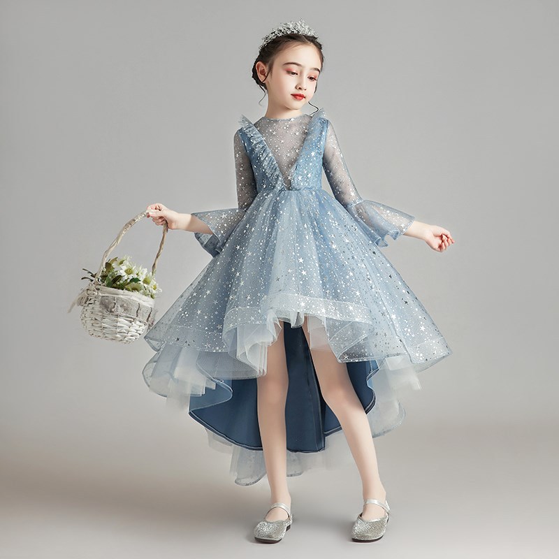 ピアノ発表会ドレス 女の子用星柄姫様ドレス結婚式発表会フォーマル衣装