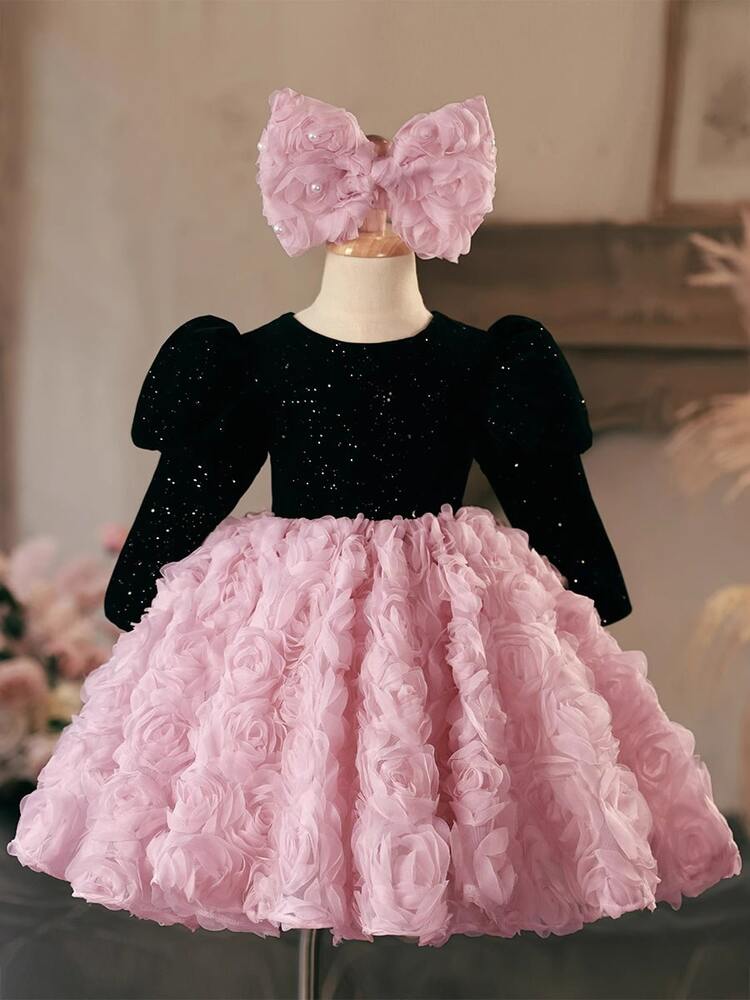 ピアノ発表会 結婚式用 子どもドレス スパンコールトップスキッズドレス