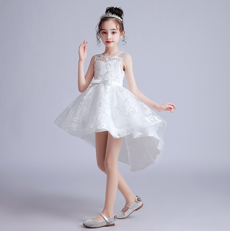 ピアノ発表会ドレス 結婚式 キッズドレス 女の子 ピアノ発表会 お姫様風 花柄刺繍ワンピース