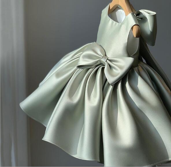 ピアノ発表会 結婚式用キッズドレス リボン付きノースリーブドレス 華やか上品 女の子