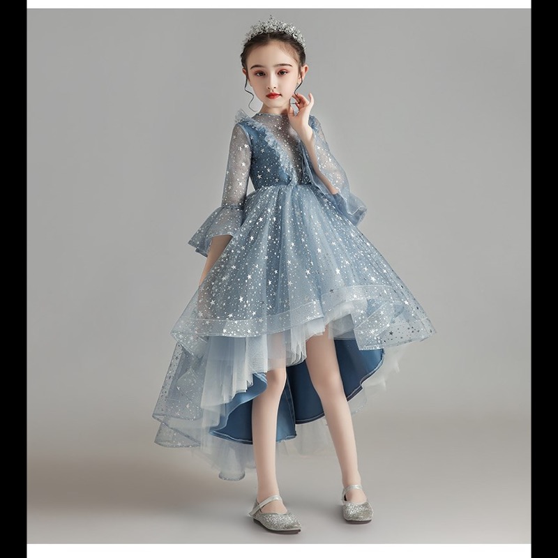 ピアノ発表会ドレス 女の子用星柄姫様ドレス結婚式発表会フォーマル衣装