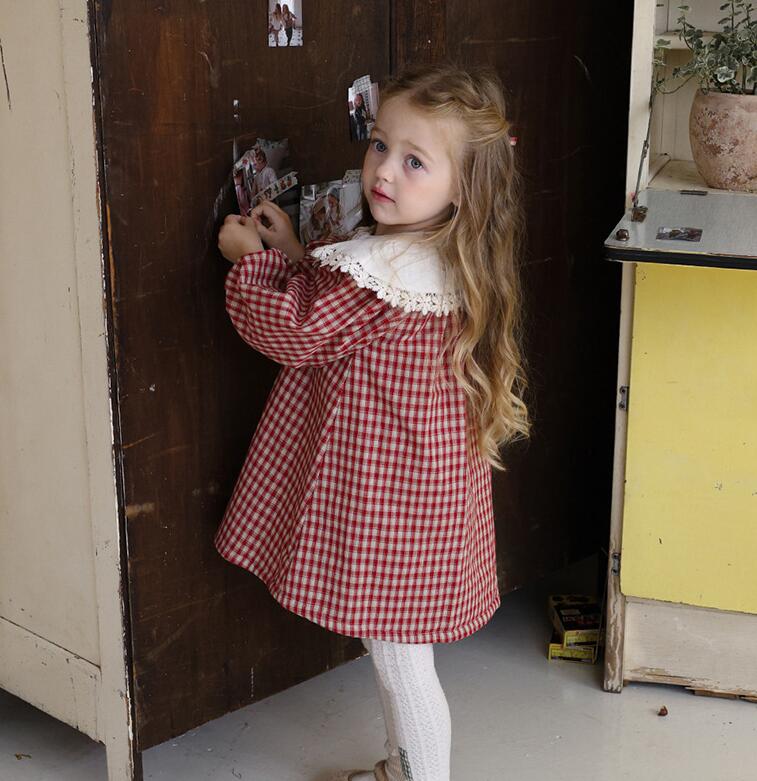 ピアノ発表会ドレス フリル襟付きピアノ発表会用ワンピース 長袖 2色展開 90-150センチ対応