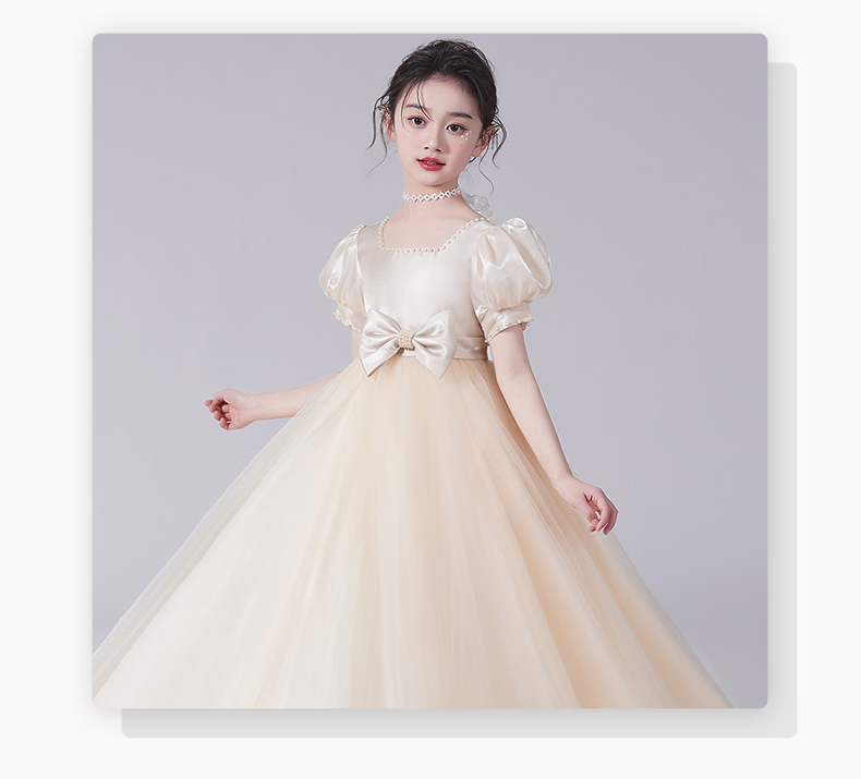 キッズドレス パールリボン チュール お姫様ドレス