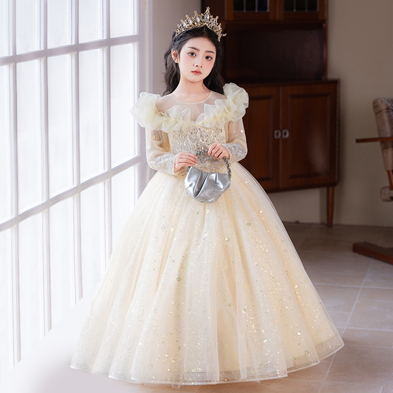 キッズドレス 王冠付き華やか子供ドレス