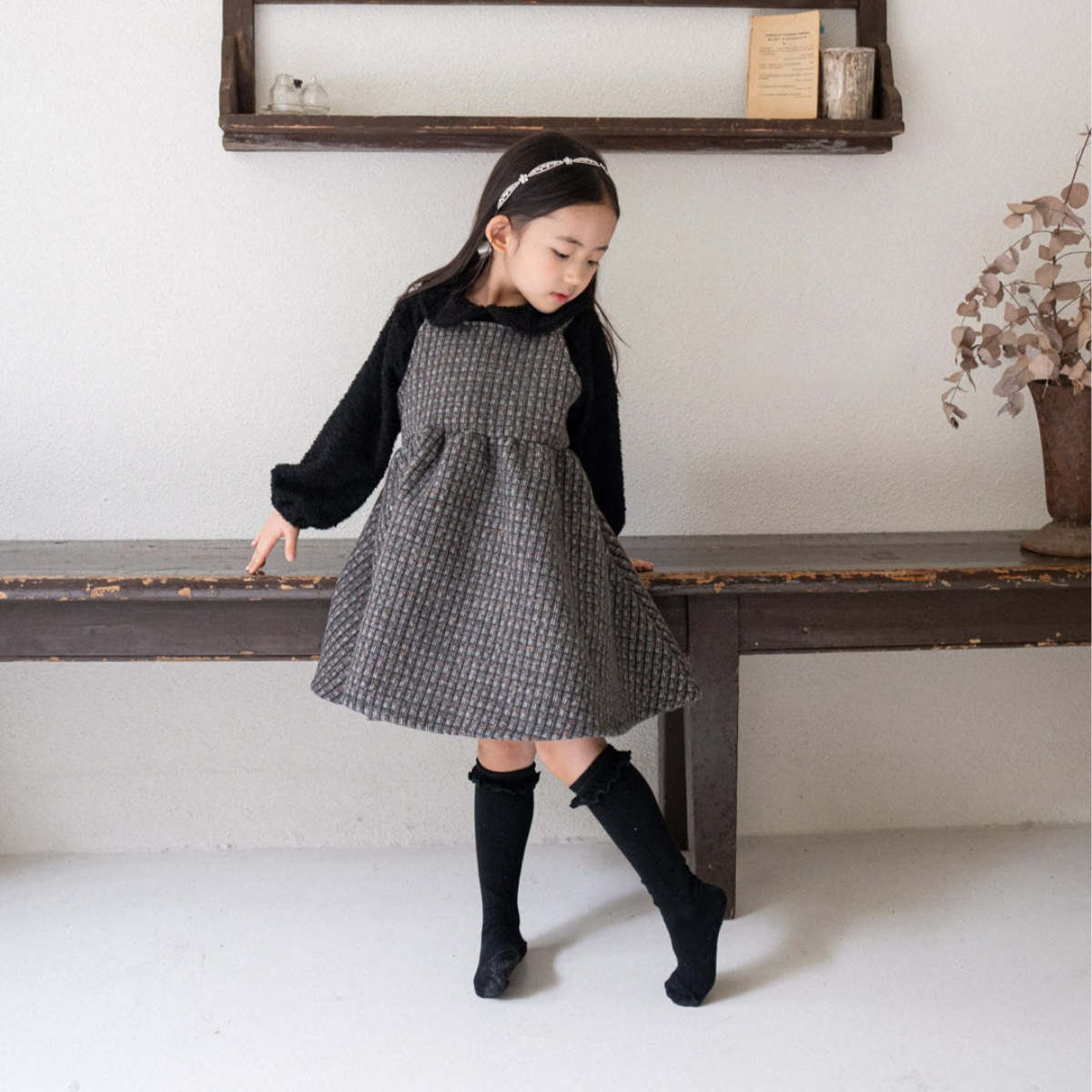 ピアノ発表会ワンピース シンプル 子供服 73～100センチ 2色