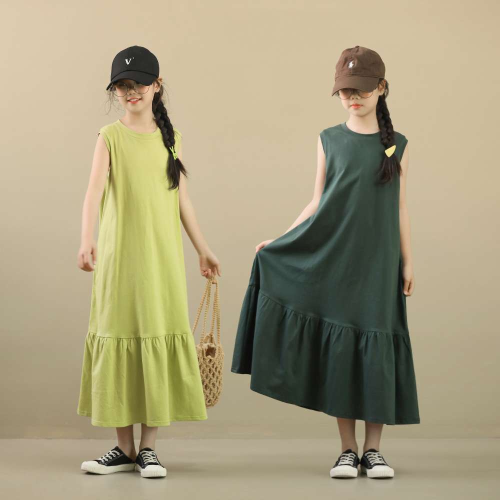 キッズドレス  キッズ用ゆったりマキシワンピース