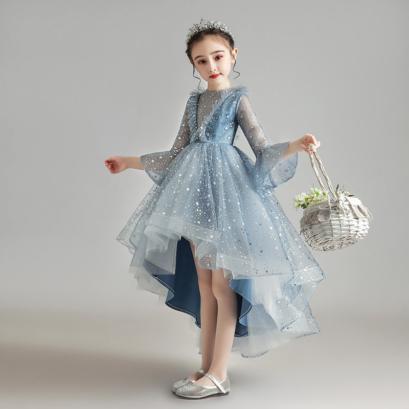 ピアノ発表会ドレス 女の子用星柄姫様ドレス結婚式発表会フォーマル衣装
