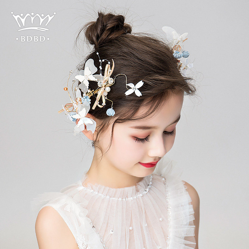 ピアノ発表会ドレス 蝶と花のヘアアクセサリーセット