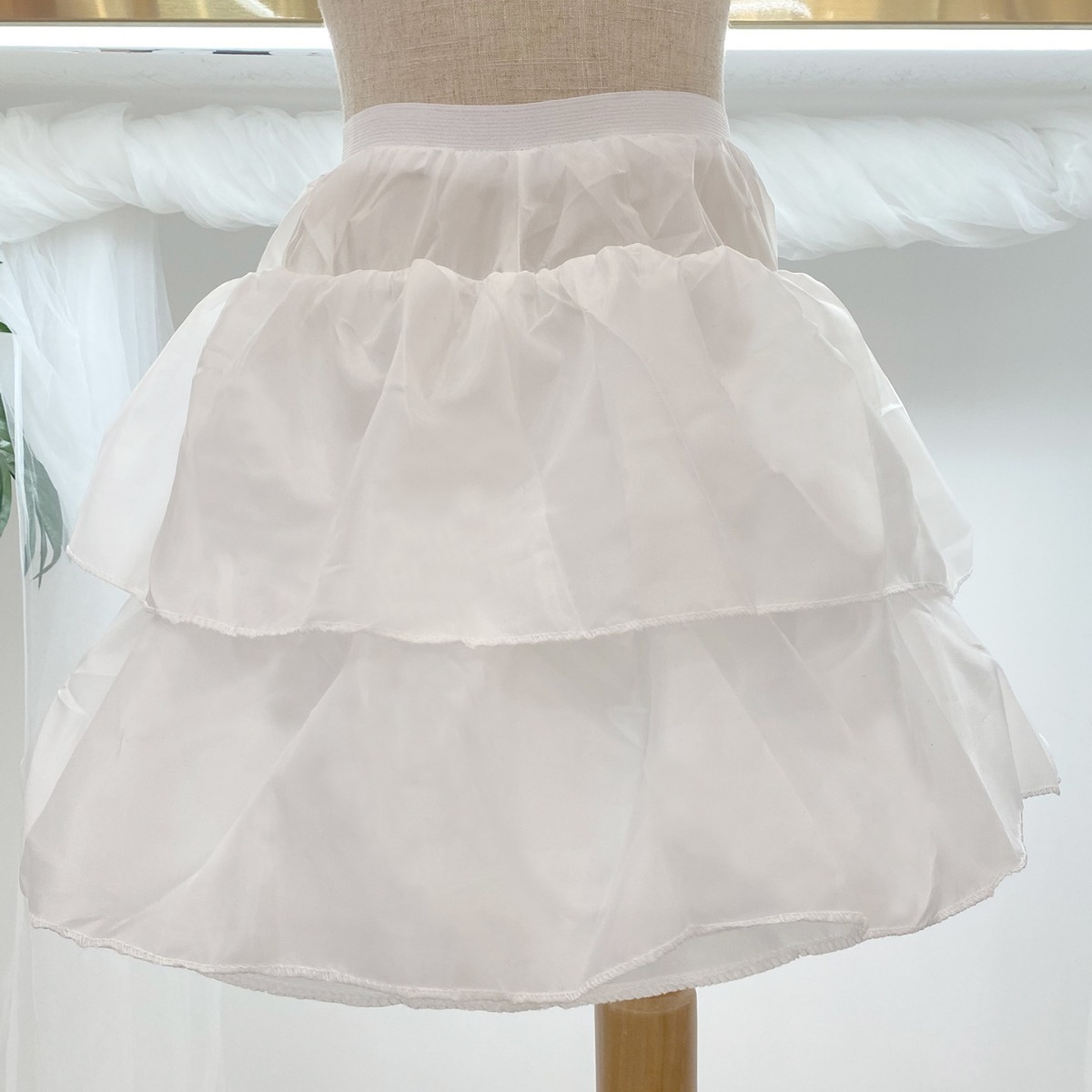 キッズドレス ふんわり二段チュールパニエ