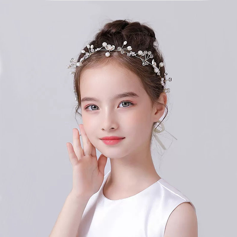 ピアノ発表会ドレス パール輝く繊細ワイヤーヘアバンド