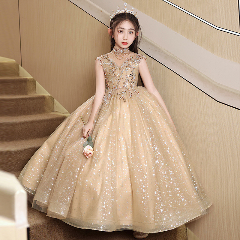 キッズドレス 星空のプリンセス ティアラ付きロングドレス