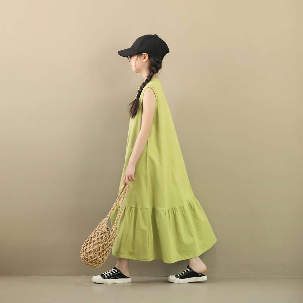 キッズドレス  キッズ用ゆったりマキシワンピース