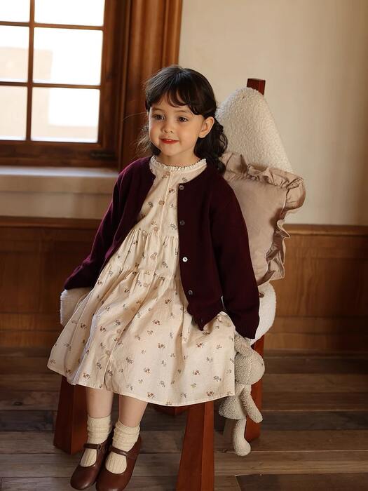 子ども服 子どもシンプルニットカーディガン