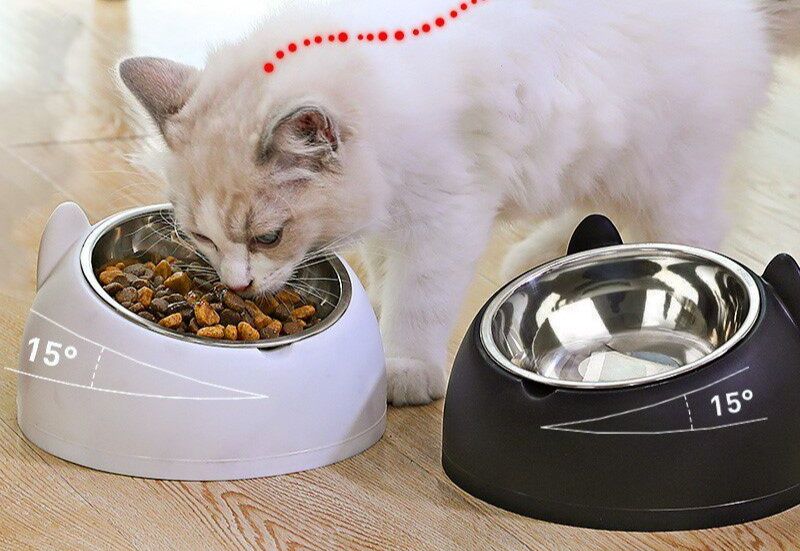 ペット食器 首を守る傾斜型頸椎保護ペット食器