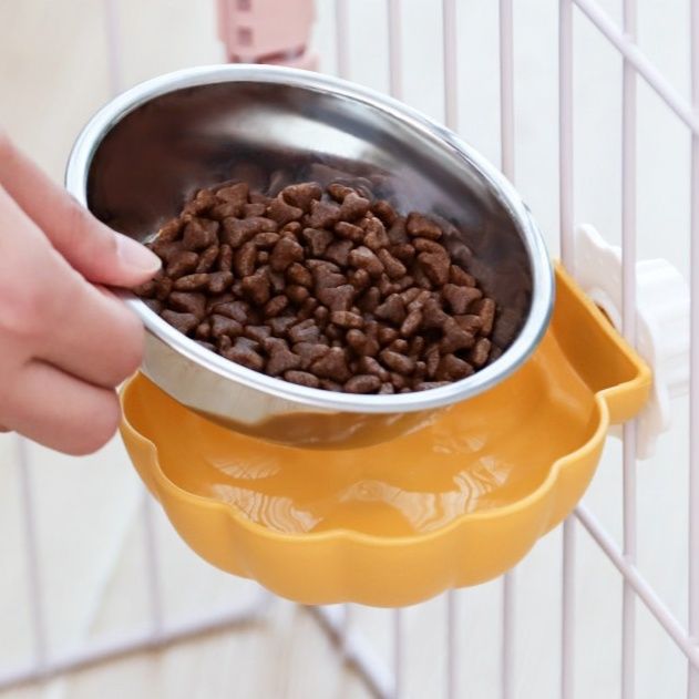 ペット食器 南瓜碗型ステンレス製取り外し可能ペット食器