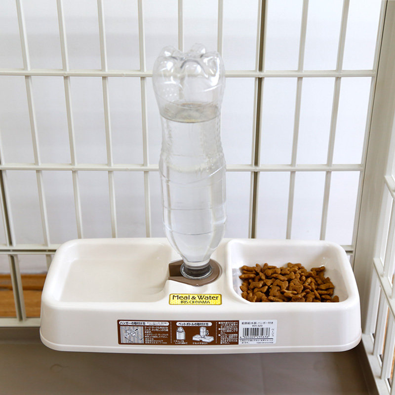 ペット食器 給水器付き二段式ペット食器フードボウル