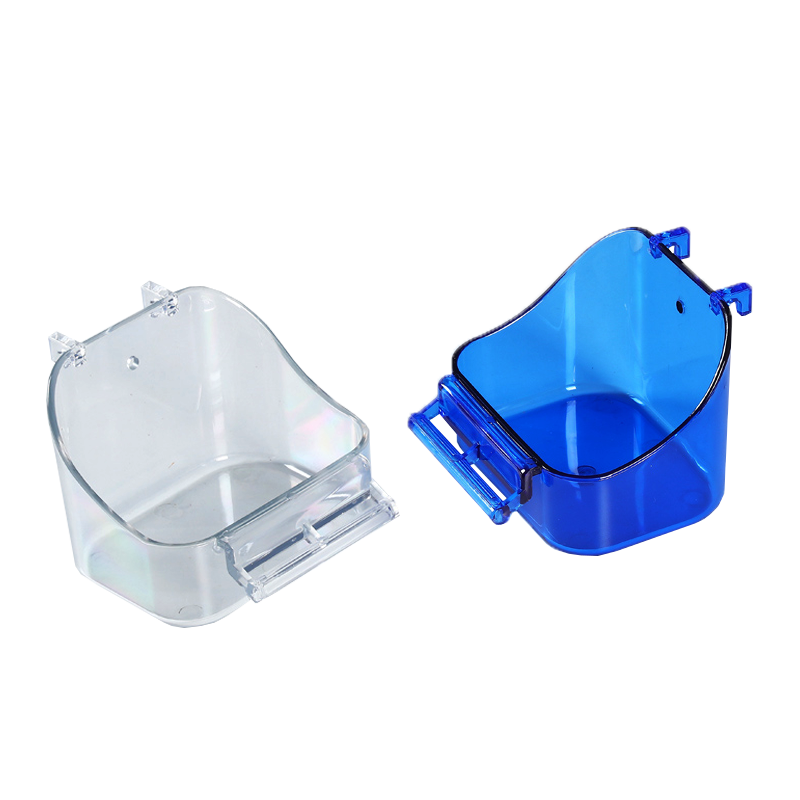ペット食器 小鳥用ケージ取り付け透明フード餌入れカップ
