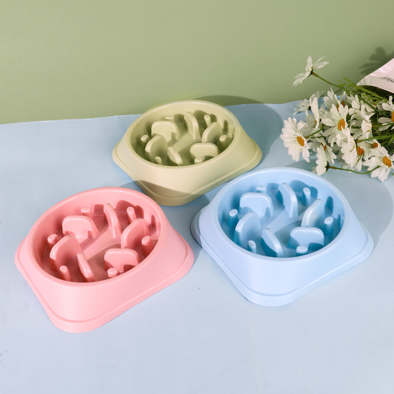 ペット食器 ペット用早食い防止 突起付きゆっくり食べる食器