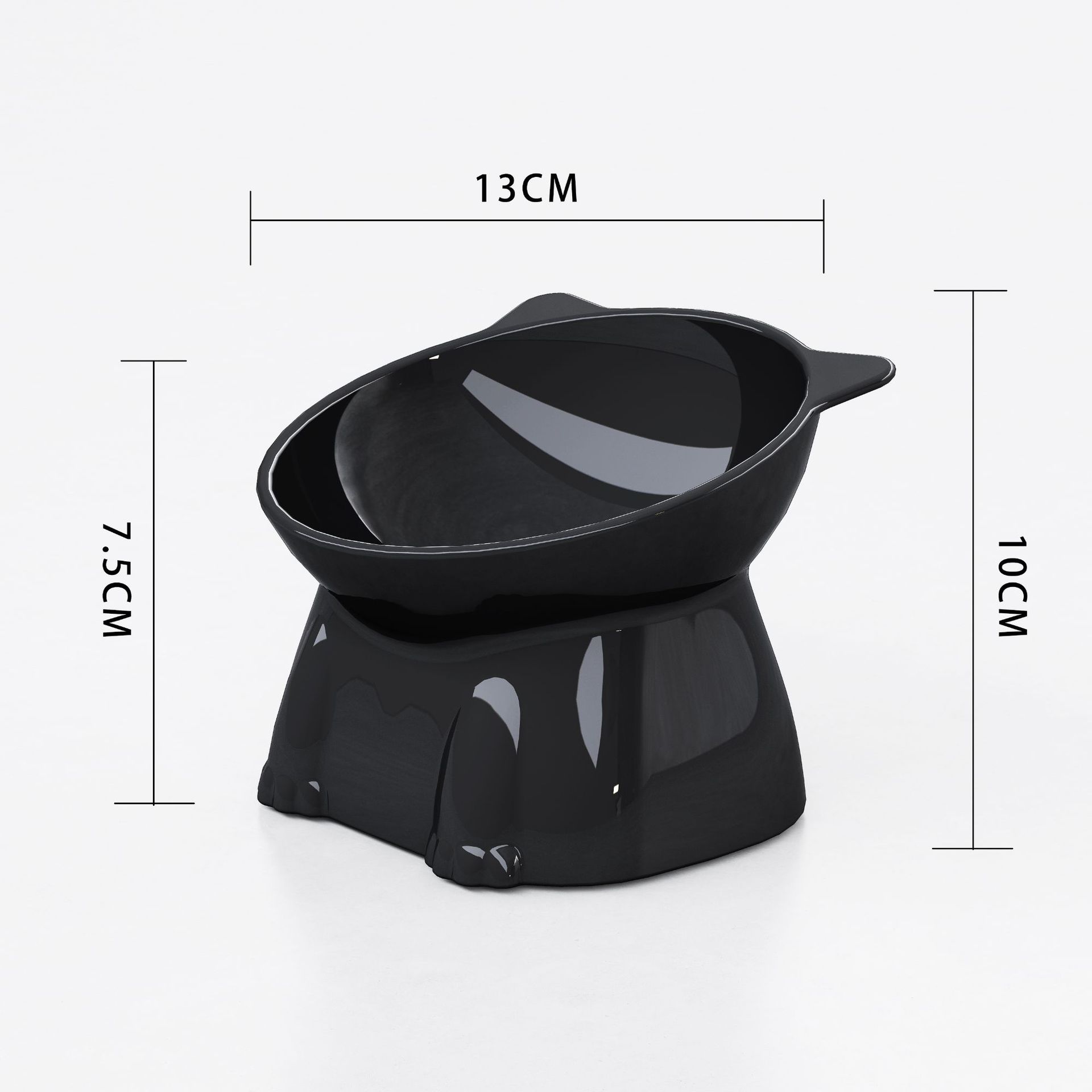 ペット食器 猫型フォルム高台付きペット食器ボウル