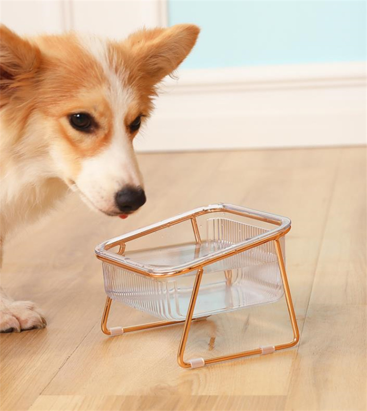 ペット食器 食べやすい設計 高足ダブル餌鉢 猫犬用頸椎保護