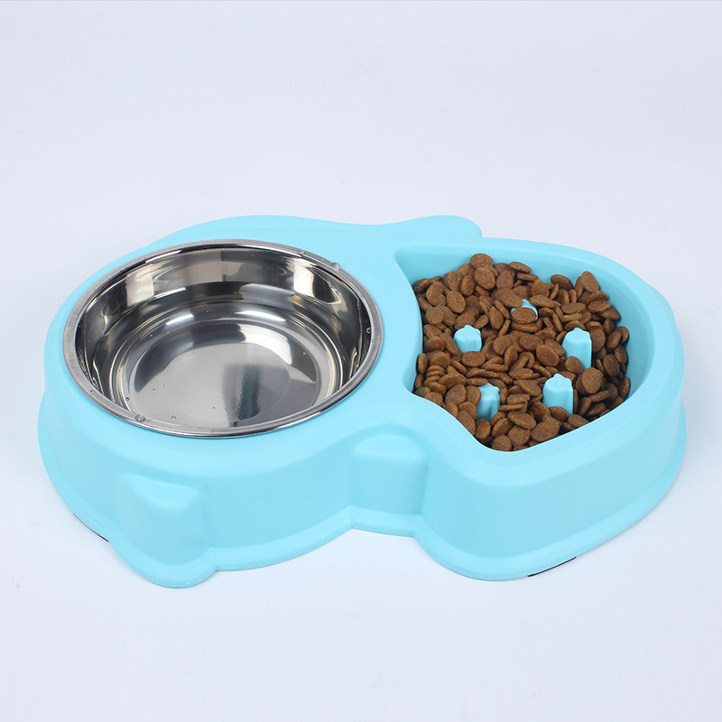 ペット食器 二碗組み合わせ早食い防止ペット食器