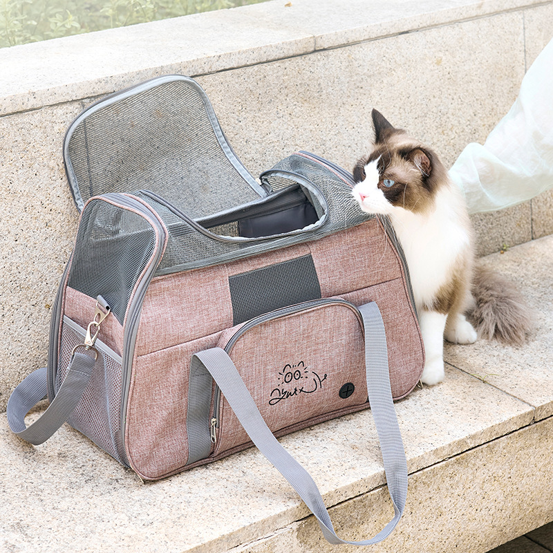 ペット キャリー 猫用おでかけ快適メッシュキャリー