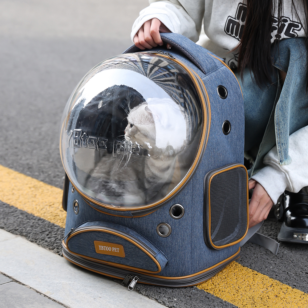 ペット キャリー 宇宙カプセル風 猫用透明窓キャリー