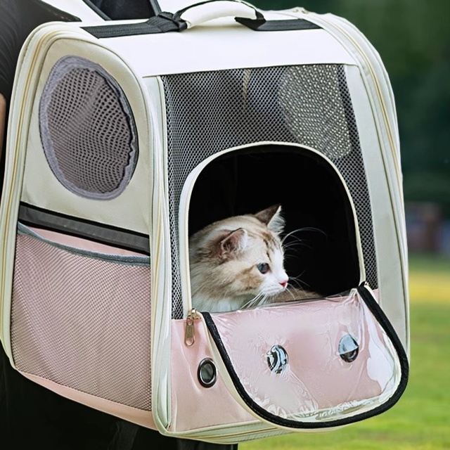 ペット キャリー 猫用三面通気リュックキャリー