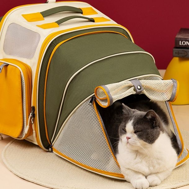 ペット キャリー 猫用 伸縮自在リュック型ペットキャリー