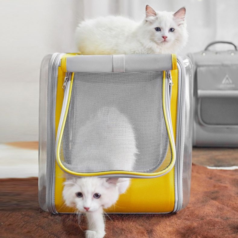 ペット キャリー 透明窓付き猫ちゃん快適旅行バッグ