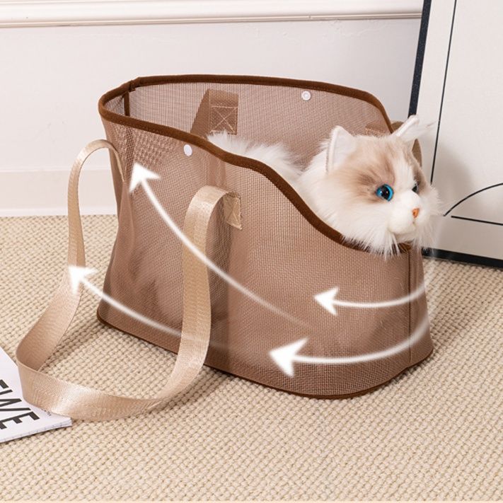 ペット キャリー 猫用メッシュ通気性おでかけバッグ