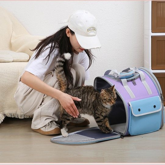 ペット キャリー 猫用リュック型 通気メッシュ ペットキャリー