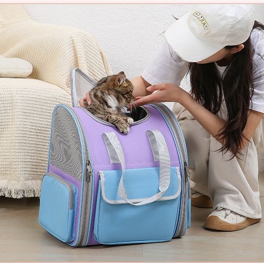 ペット キャリー 猫用リュック型 通気メッシュ ペットキャリー