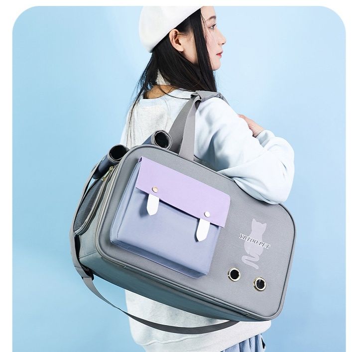 ペット キャリー おしゃれポケット付き猫専用キャリー