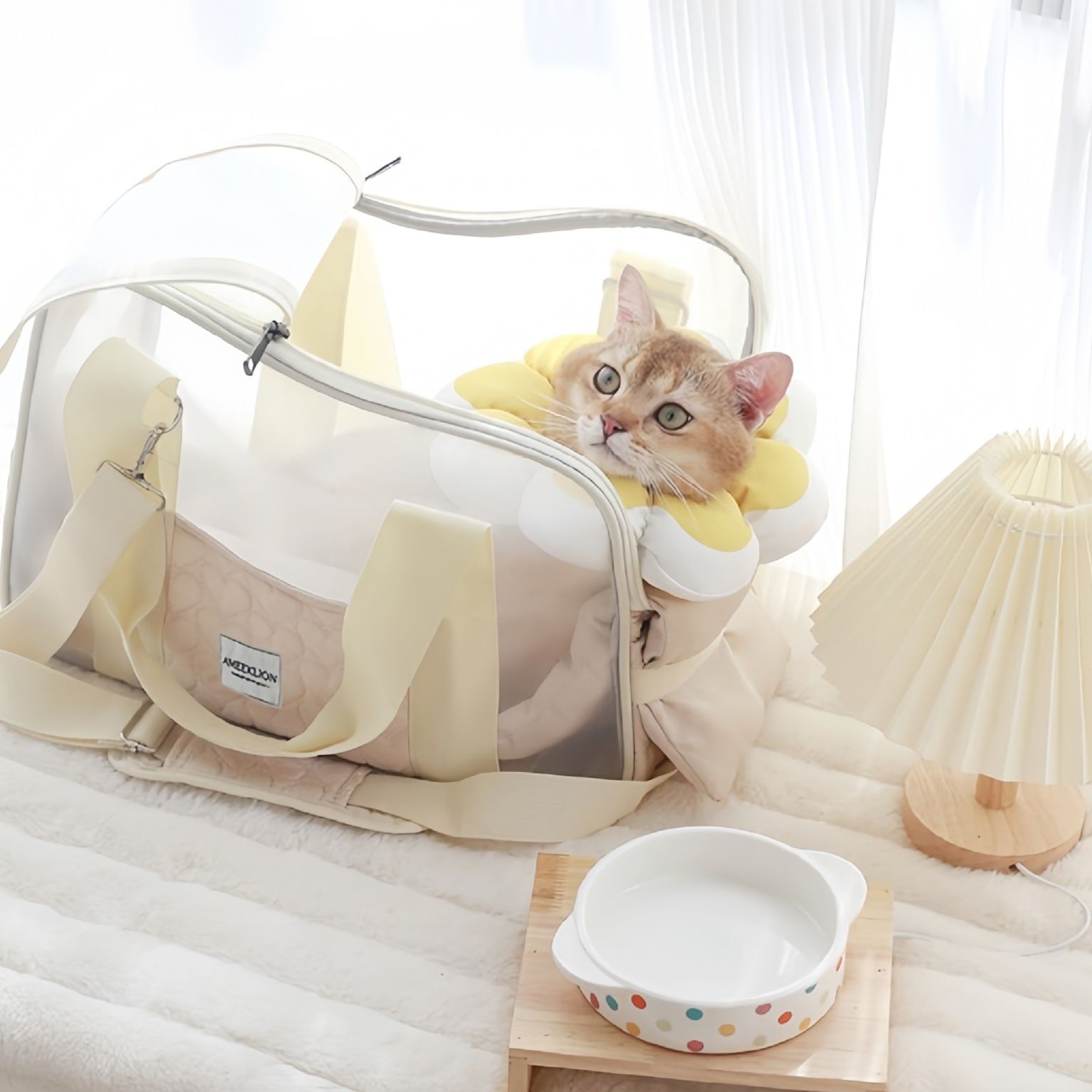 ペット キャリー 猫用やわらか通気性キャリーバッグ