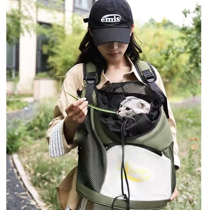 ペット キャリー 猫用前開き通気性抜群リュック型キャリー