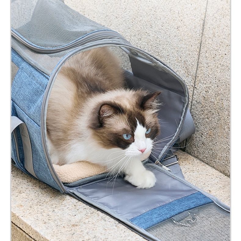ペット キャリー 猫用おでかけ快適メッシュキャリー