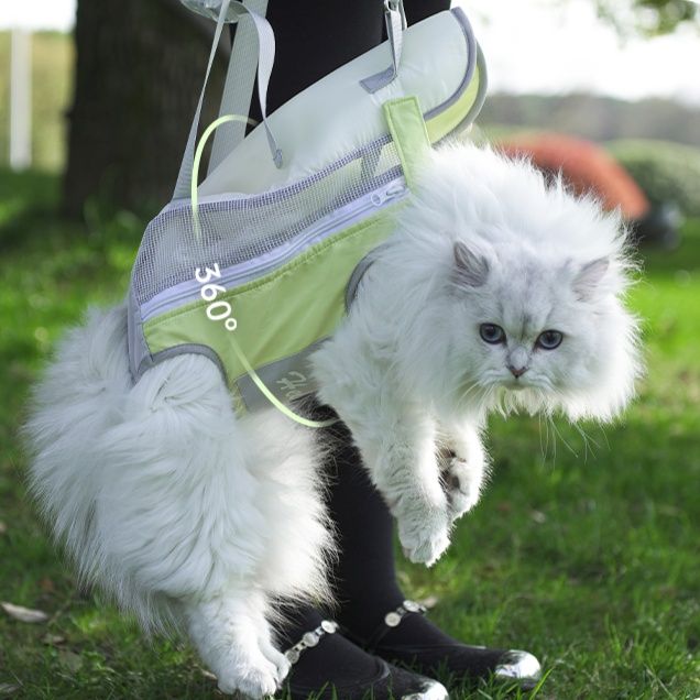 ペット キャリー猫用 両手解放メッシュ抱っこキャリー