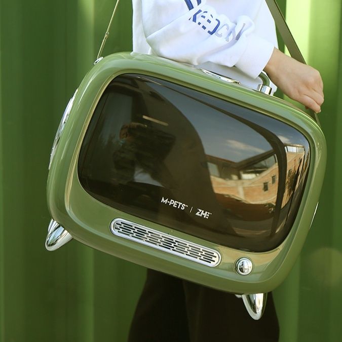 ペット キャリー レトロテレビ型猫用キャリーバッグ