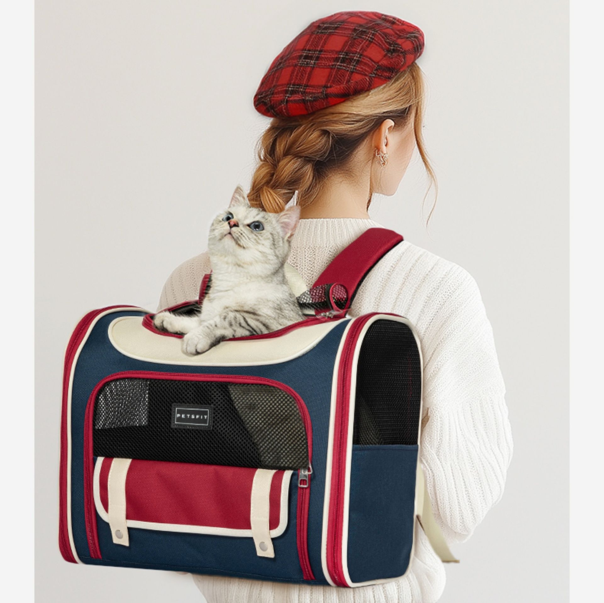 ペット キャリー 猫用快適リュック式キャリーバッグ