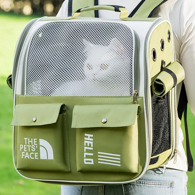 ペット キャリー 猫用透明メッシュリュックキャリー