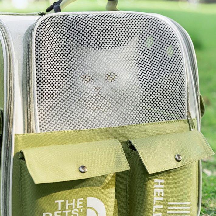 ペット キャリー 猫用透明メッシュリュックキャリー