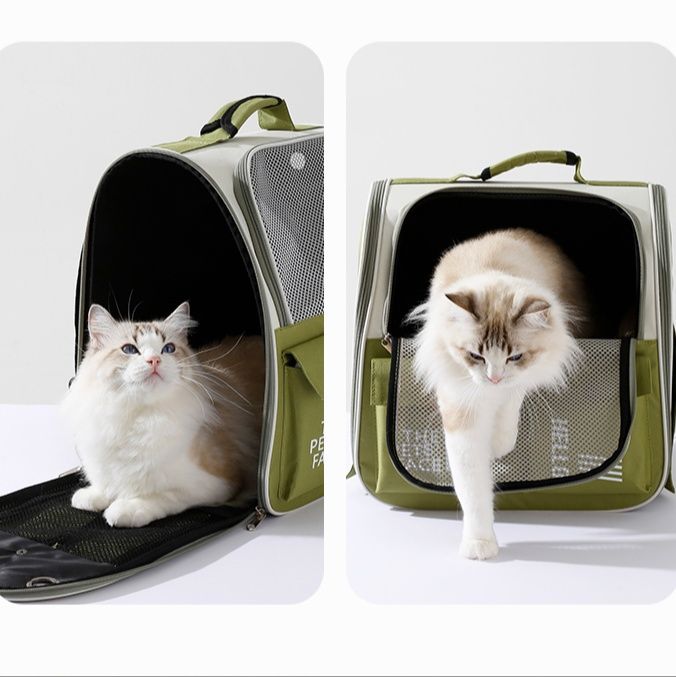 ペット キャリー 猫用透明メッシュリュックキャリー