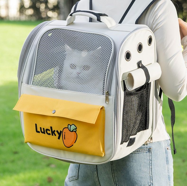 ペット キャリー 猫用透明メッシュリュックキャリー