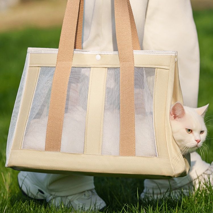 ペット キャリー 猫用大容量メッシュ通気トートバッグ