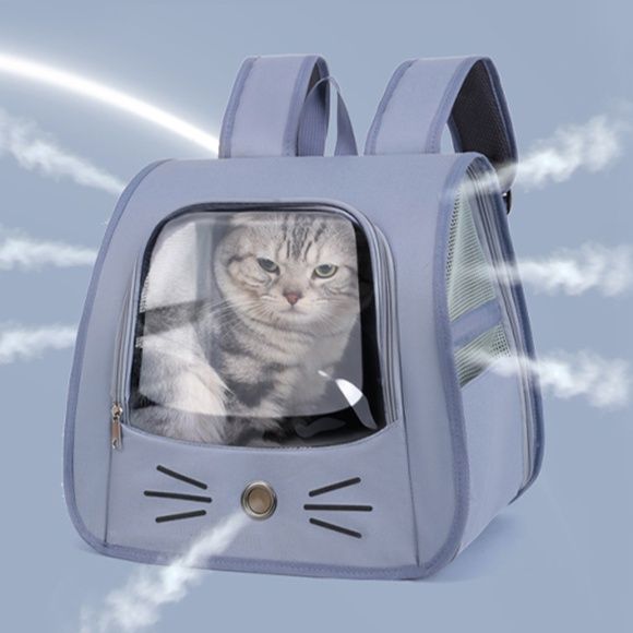 ペット キャリー 猫用デザイン透明窓リュックキャリー