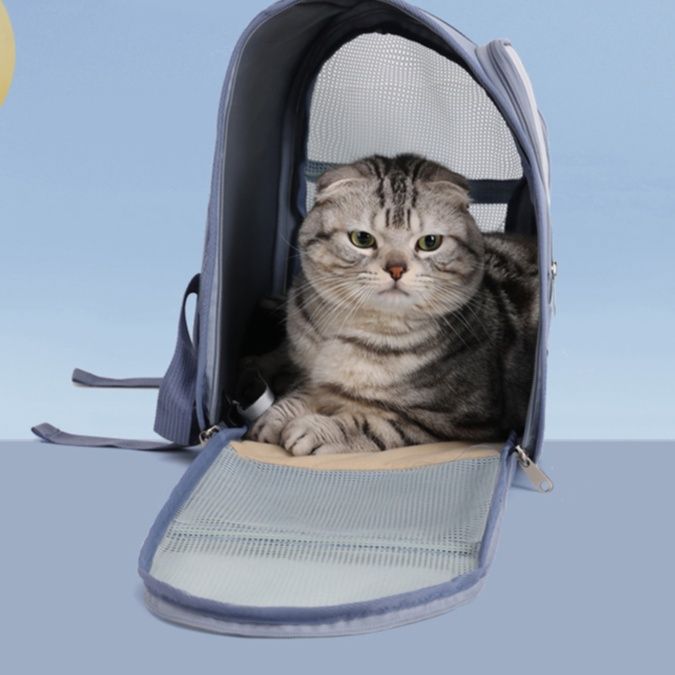 ペット キャリー 猫用デザイン透明窓リュックキャリー