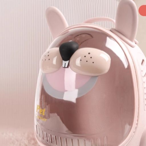 ペット キャリー 猫用うさぎ風キャラクター透明窓付きキャリー
