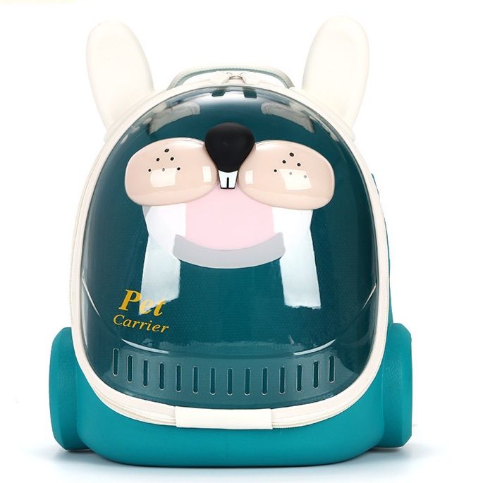 ペット キャリー 猫用うさぎ風キャラクター透明窓付きキャリー